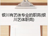 银川有艺体专业的职高(银川艺体职高)