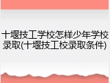 十堰技工学校怎样少年学校录取(十堰技工校录取条件)