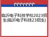 临沂电子科技学校2023招生(临沂电子科技23招生)