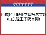 山东轻工职业学院报名官网(山东轻工职院官网)