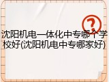 沈阳机电一体化中专哪个学校好(沈阳机电中专哪家好)