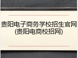 贵阳电子商务学校招生官网(贵阳电商校招网)