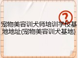 宠物美容训犬师培训学校基地地址(宠物美容训犬基地)