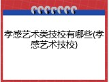 孝感艺术类技校有哪些(孝感艺术技校)