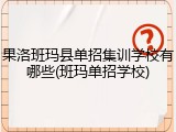 果洛班玛县单招集训学校有哪些(班玛单招学校)