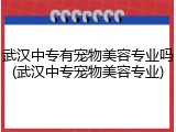 武汉中专有宠物美容专业吗(武汉中专宠物美容专业)
