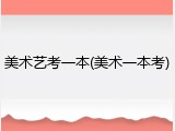 美术艺考一本(美术一本考)