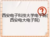 西安电子科技大学电子院(西安电大电子院)
