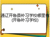 通辽开鲁县补习学校哪里有(开鲁补习学校)