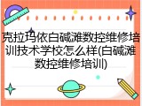 克拉玛依白碱滩数控维修培训技术学校怎么样(白碱滩数控维修培训)
