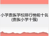 小学贵族学校排行榜前十名(贵族小学十强)