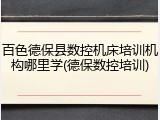 百色德保县数控机床培训机构哪里学(德保数控培训)