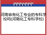 河南省有化工专业的专科学校吗(河南化工专科学校)
