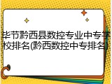 毕节黔西县数控专业中专学校排名(黔西数控中专排名)