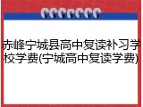 赤峰宁城县高中复读补习学校学费(宁城高中复读学费)