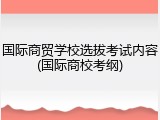 国际商贸学校选拔考试内容(国际商校考纲)