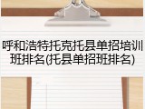 呼和浩特托克托县单招培训班排名(托县单招班排名)