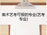美术艺考可报的专业(艺考专业)