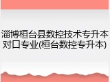 淄博桓台县数控技术专升本对口专业(桓台数控专升本)