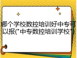 哪个学校数控培训好中专可以报("中专数控培训学校")