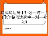 乌海乌达高中补习一对一上门价格(乌达高中一对一补习)