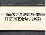 四川高考艺考培训机构哪家好(四川艺考培训推荐)
