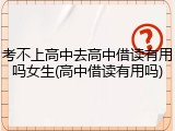 考不上高中去高中借读有用吗女生(高中借读有用吗)