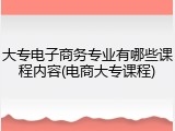大专电子商务专业有哪些课程内容(电商大专课程)