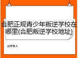 合肥正规青少年叛逆学校在哪里(合肥叛逆学校地址)