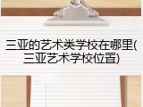 三亚的艺术类学校在哪里(三亚艺术学校位置)