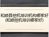 和顺县挖机培训机构哪家好(和顺挖机培训哪家好)