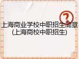 上海商业学校中职招生简章(上海商校中职招生)