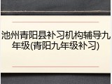 池州青阳县补习机构辅导九年级(青阳九年级补习)