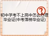 初中学考不上高中怎么办理毕业证(中考落榜毕业证)