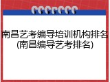 南昌艺考编导培训机构排名(南昌编导艺考排名)