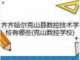 齐齐哈尔克山县数控技术学校有哪些(克山数控学校)