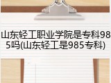 山东轻工职业学院是专科985吗(山东轻工是985专科)