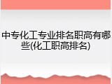中专化工专业排名职高有哪些(化工职高排名)