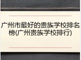 广州市最好的贵族学校排名榜(广州贵族学校排行)