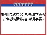 郴州临武县数控培训学费多少钱(临武数控培训学费)