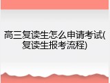 高三复读生怎么申请考试(复读生报考流程)