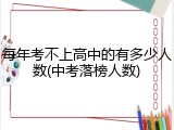每年考不上高中的有多少人数(中考落榜人数)