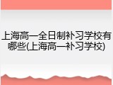 上海高一全日制补习学校有哪些(上海高一补习学校)