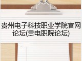 贵州电子科技职业学院官网论坛(贵电职院论坛)