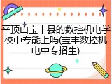 平顶山宝丰县的数控机电学校中专能上吗(宝丰数控机电中专招生)