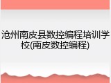 沧州南皮县数控编程培训学校(南皮数控编程)