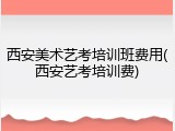 西安美术艺考培训班费用(西安艺考培训费)