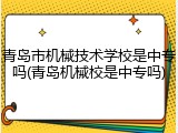 青岛市机械技术学校是中专吗(青岛机械校是中专吗)