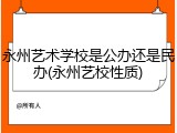 永州艺术学校是公办还是民办(永州艺校性质)