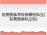 东莞贵族学校有哪些私立(东莞贵族私立校)